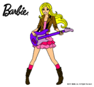 Dibujo Barbie guitarrista pintado por raki