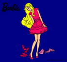 Dibujo Barbie y su colección de zapatos pintado por sonianto