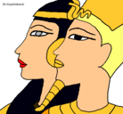 Dibujo Ramsés y Nefertiti pintado por shelly