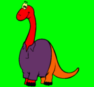 Dibujo Diplodocus con camisa pintado por lucasmatenic