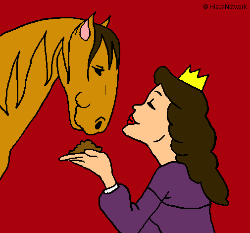Dibujo Princesa y caballo pintado por Renny