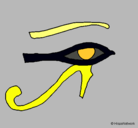 Dibujo Ojo Horus pintado por soga