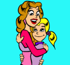 Dibujo Madre e hija abrazadas pintado por irenelugo