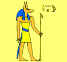 Dibujo Anubis pintado por Rady