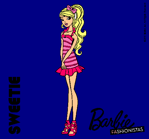 Dibujo Barbie Fashionista 6 pintado por chiche1354