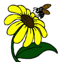 Dibujo Margarita con abeja pintado por marilyne
