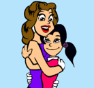 Dibujo Madre e hija abrazadas pintado por CHANCHITO