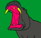 Dibujo Hipopótamo con la boca abierta pintado por srico