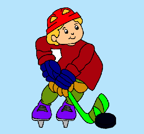 Niño jugando a hockey