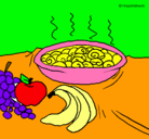 Dibujo Fruta y caracoles a la cazuela pintado por Monse
