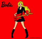 Dibujo Barbie guitarrista pintado por annamanperez