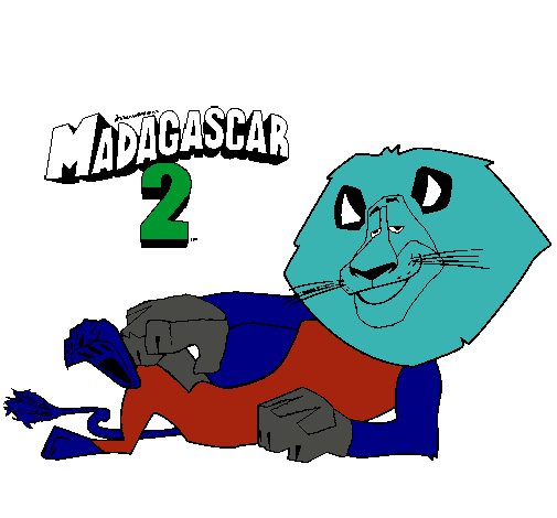 Dibujo Madagascar 2 Alex pintado por mariapucel
