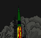 Dibujo Lanzamiento cohete pintado por chumel