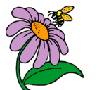 Dibujo Margarita con abeja pintado por fatimaap