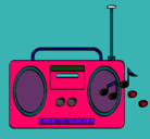 Dibujo Radio cassette 2 pintado por valeluci