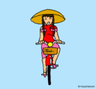 Dibujo China en bicicleta pintado por Baniia