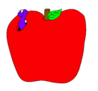 Dibujo Gusano en la fruta pintado por CASS