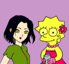 Dibujo Sakura y Lisa pintado por fresi