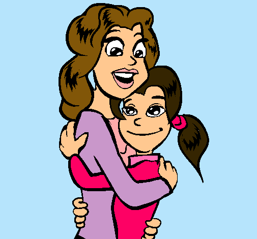 Dibujo Madre e hija abrazadas pintado por franmeli