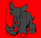 Dibujo Rinoceronte II pintado por sangriento