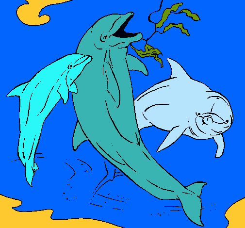 Dibujo Delfines jugando pintado por cristinagua1