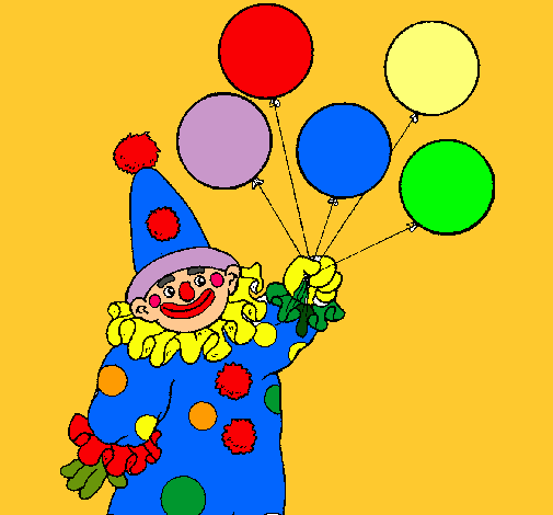 Dibujo de Payaso con globos pintado por Monyhernande en  el día  13-04-11 a las 01:12:32. Imprime, pinta o colorea tus propios dibujos!