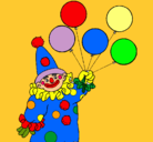 Dibujo Payaso con globos pintado por monyhernande