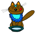 Dibujo Gato comiendo pintado por magiboza