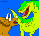 Dibujo Lucha de dinosaurios pintado por yulisa09