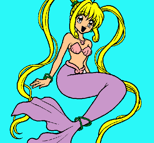 Dibujo Sirena con perlas pintado por Martina100