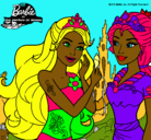 Dibujo Barbie se despiede de la reina sirena pintado por nbiujhn