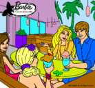 Dibujo Barbie y sus amigos en la heladería pintado por vhffstdyc