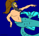 Dibujo Poseidón pintado por ariel