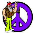 Dibujo Músico hippy pintado por ileana