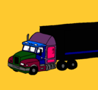 Dibujo Camión tráiler pintado por talavera