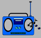 Dibujo Radio cassette 2 pintado por engibel