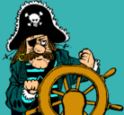 Dibujo Capitán pirata pintado por pirata