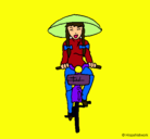 Dibujo China en bicicleta pintado por holagus