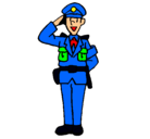 Dibujo Policía saludando pintado por yurena5