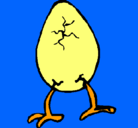 Dibujo Huevo con patas pintado por quimica