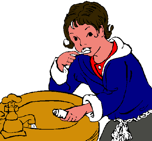 Dibujo Niño lavándose los dientes pintado por mariaoroz