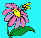 Dibujo Margarita con abeja pintado por puxxxx
