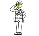 Dibujo Policía saludando pintado por claudia_corsal