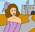 Dibujo Princesa y castillo pintado por rrochi