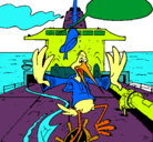 Dibujo Cigüeña en un barco pintado por grachi