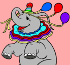 Dibujo Elefante con 3 globos pintado por robin1