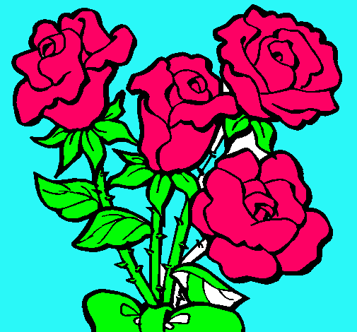 Dibujo Ramo de rosas pintado por Melisa