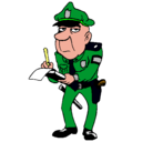 Dibujo Policía haciendo multas pintado por kkjhh