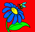 Dibujo Margarita con abeja pintado por ariel_jazmin
