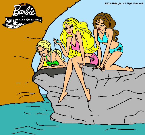 Barbie y sus amigas sentadas